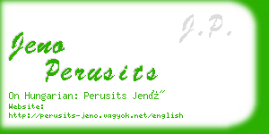 jeno perusits business card